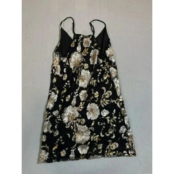 Altar'd State Sequence Babydoll Dress Black Mesh Tulle Mini Flower Sz Small S - Picture 7 of 7